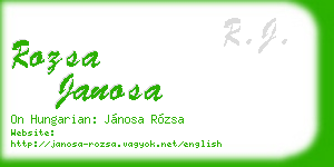 rozsa janosa business card