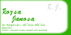 rozsa janosa business card